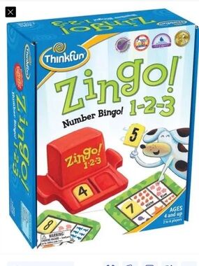 ThinkFun Zingo 1-2-3 Number Bingo Game Educational Kids 4+
